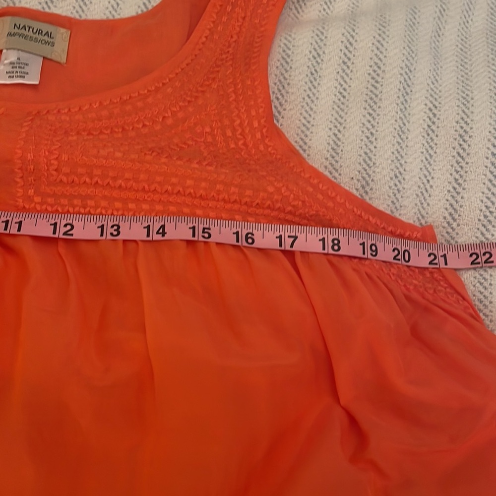 🌴 Natural Impressions two layer, silk & cotton voile, lined, midi dress. - Picture 8 of 11